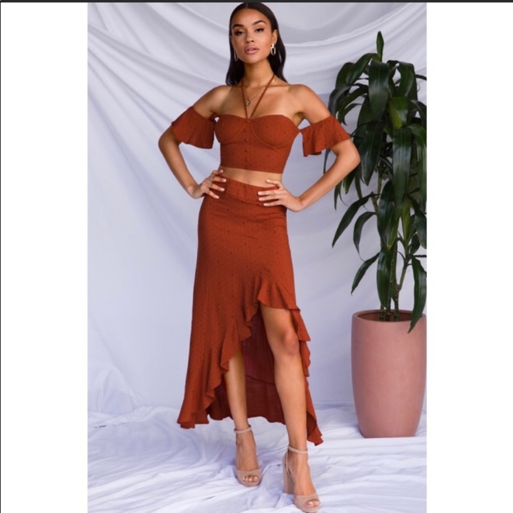 NWT 2-Piece Skirt Set Rust color Sz Medium
